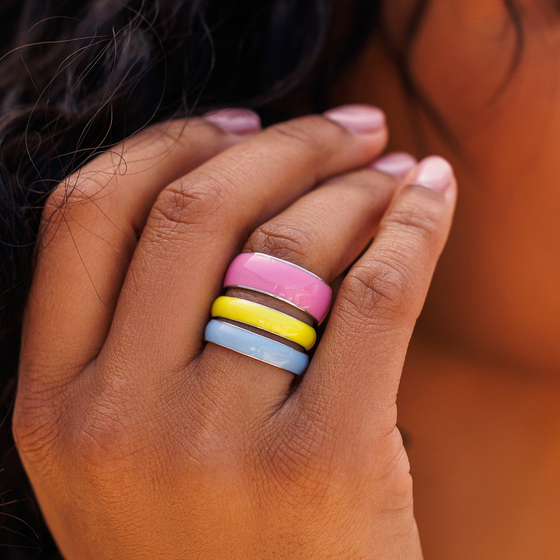 Wonderland Enamel Ring Stack