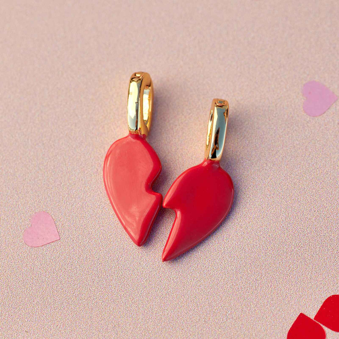 Harper Enamel BFF Heart Charm Set