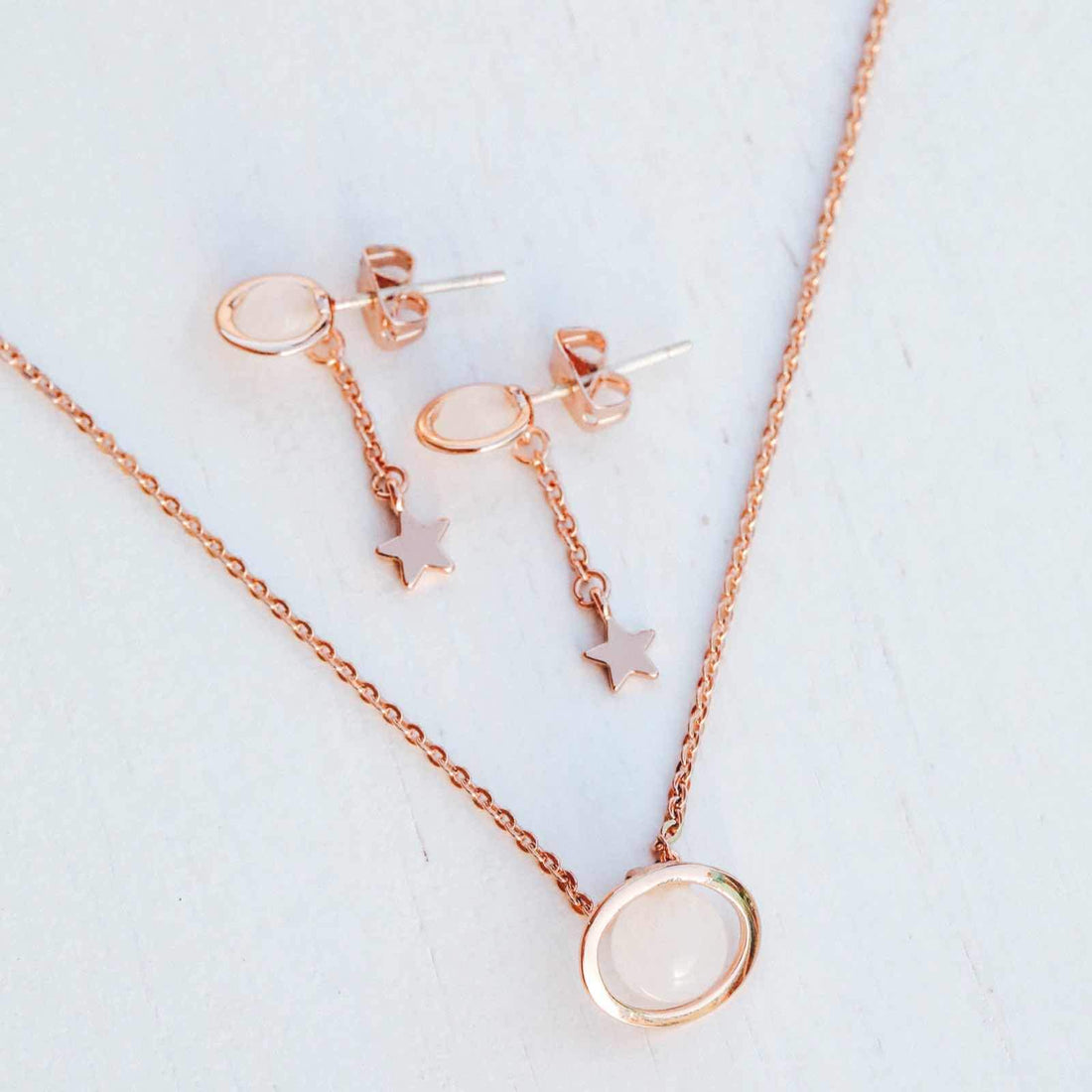 Saturn Necklace & Earring Set