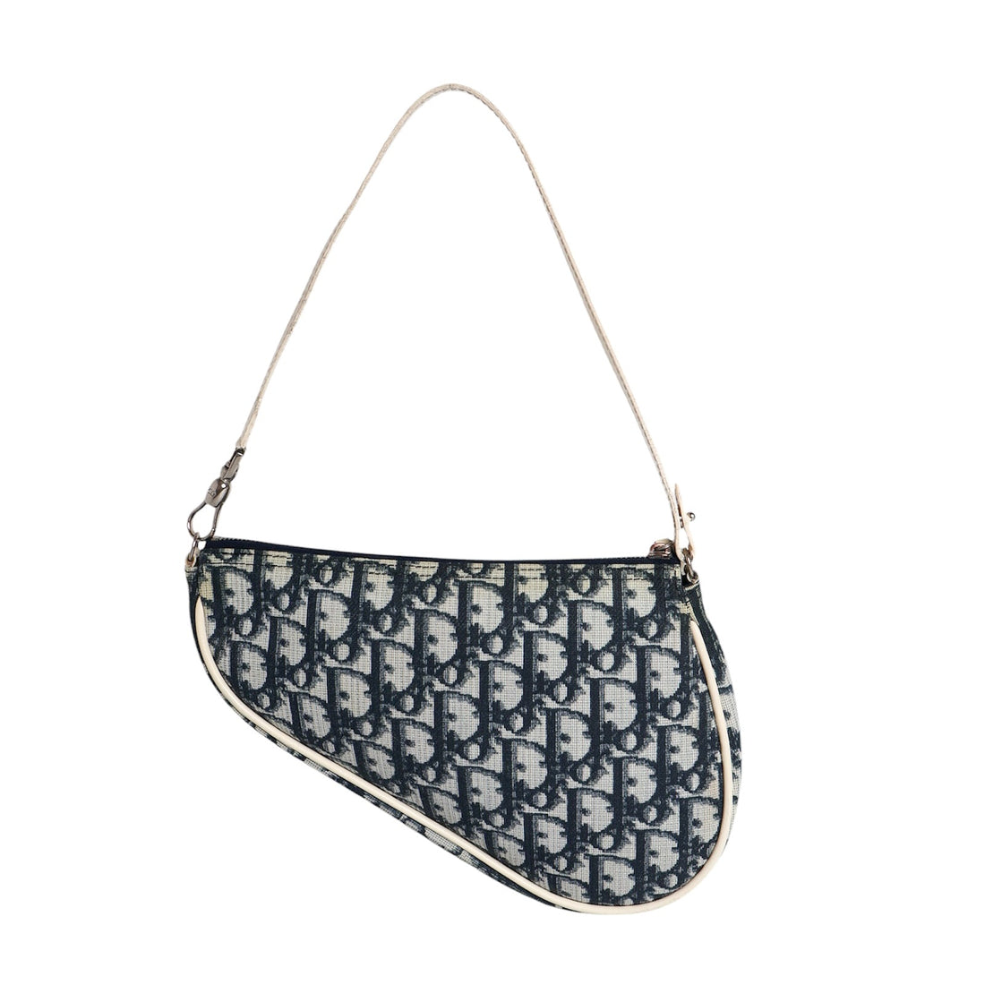 Christina Dior Vintage Trotter Mini Saddle Bag Navy